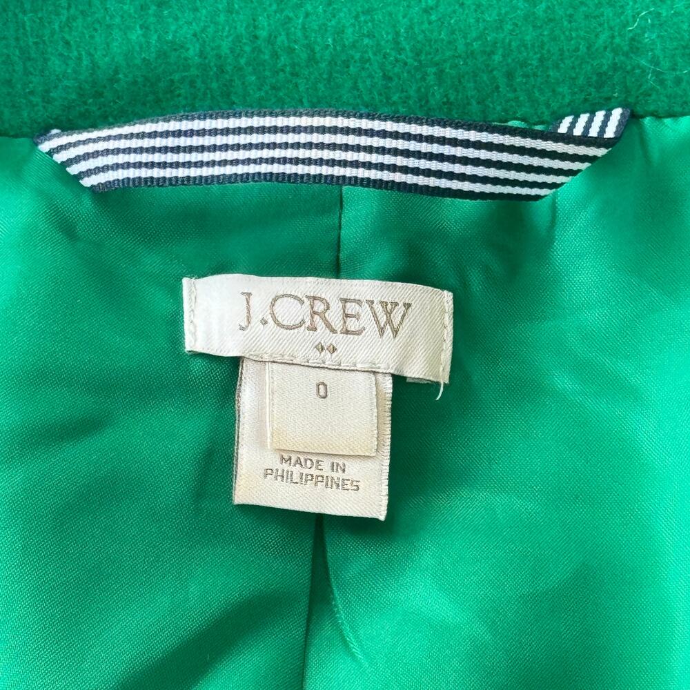 J. Crew Wool Blend City Coat Emerald Green Size 0 Style‎ F5325 - Picture 10 of 13